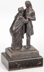 Charles M. Plein, George Washington’s Farewell from his Mother, Bronze with dark brown patina on marble base