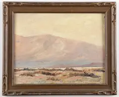 Edward Langley, Near Palm Springs California, Oil on board