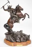 Ken Payne, The Decoy, Bronze with dark brown patina and polychrome