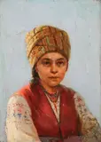 Carl Johann Lemoch, Portrait of a Young Girl, Oil on paper laid on pressed board