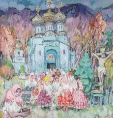 Leon Gaspard, Autumn Festival, Oil on board