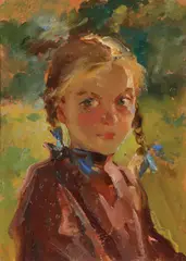 Nicolai Fechin, Portrait of Sasha, Oil on board