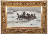 Pjotr Constantine Stojanov, Napoleon’s Winter Retreat from Russia, Oil on canvas