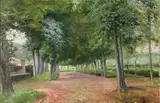 José Arpa, Paseo De La Villa (Village Walk), Oil on canvas
