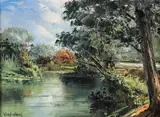 José Vives-Atsara, The S.A. River At Brack. Park, San Antonion, Texas