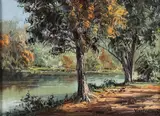 José Vives-Atsara, The San Antonio River at Brackenridge Park, San Antion, Texas