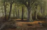 Frank Eastman Jones, Forest Interior Near Mt. Morris New York, Oil on canvas