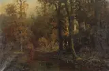 Frank Eastman Jones, Forest Interior Near Mt. Morris New York, Oil on canvas