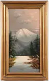 Eliza Barchus, Sunset - Mt. Shasta, Oil on board