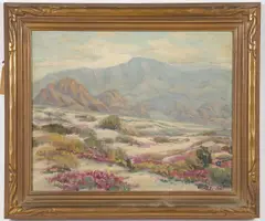 Marie Kendall, California Desert Landscape in Bloom, Oil on canvas