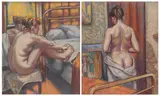 French School, Nudes in a Bedroom, Pastel on paper