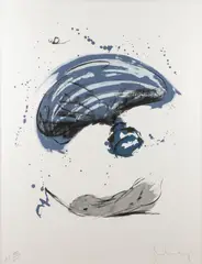 Claes Oldenburg, Thrown Ink Bottle with Fly and Dropped Quill, Lithograph on Arches