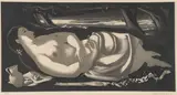 Doel Reed, Reclining Nude in Landscape, Aquatint etching drypoint