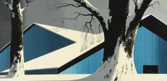 Eyvind Earle, Winter Quiet, Serigraph