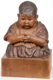 Edith Wilhelmina Willumsen, A Baby Girl, Carved wood on integral base