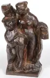 Richard Guino, Female Nude with Figure, Bronze with dark brown patina