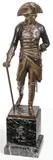 Rudolph Kaesbach, Frederick the Great, Bronze with dark brown patina on marble base set with the royal crowned cypher