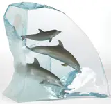 Robert Wyland, Dolphin Wonder, Lucite Sculpture