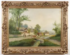 C. Hager, Back From the Pasture, Oil on Canvas