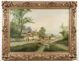 C. Hager, Back From the Pasture, Oil on Canvas