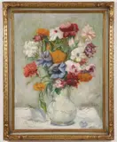 Ferdinand Emile Polack, Still Life with Flowers, Oil on canvas