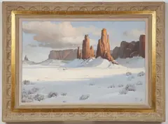 Robert H. Blair, Winter in Monument Valley, Oil on canvas