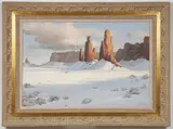 Robert H. Blair, Winter in Monument Valley, Oil on canvas