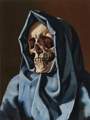 Jack J. Hartert, A Skull in Hood, Oil on board