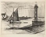 Bernard Buffett, L’Embouchure de L’Odet, Etching