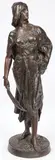 Edouard Drouot, Judith, Bronze with dark brown patina and cabochon ring