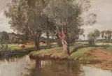 Charny Yonne by James Desvarreux-Larpenteur, Oil on canvas, sold Jul 2024