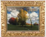 Traugott Hermann Rüdisühli, Fall Landscape, Oil on artist board