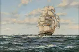 Henry Scott, Full Sale to 'Frisco' - American Clipper Sovereign of the Seas, Oil on canvas