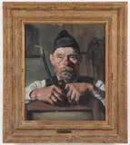 Thomas Baumgartner, Portrait of Man with His Pipe, Oil on panel
