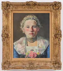 Thomas Baumgartner, Portrait of a Young Woman, Oil on panel