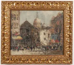 Plaza at Sacre Coure, Paris by Jean Remy, Oil on Canvas, sold Jul 2024