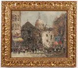Jean Remy, Plaza at Sacre Coure, Paris, Oil on Canvas