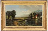 Expansive River Valley Landscape, probably New England by Attibuted to Edmund Darch Lewis, Oil on canvas, offered Jul 2024