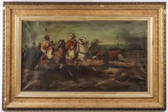 H. Schultz, Arabs on Horseback, Oil on canvas