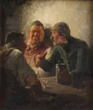Hugo Wilhem Kauffmann, Deep Discussion, Oil on wood panel