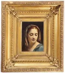 William-Adolphe Bouguereau, Head of the Virgin, Oil on wood panel