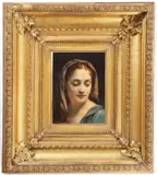 William-Adolphe Bouguereau, Head of the Virgin, Oil on wood panel