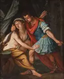 Lucretia and Tarquino by Italian School, Oil on canvas, sold Jul 2024