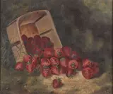 Strawberries Spilling out of Basket by American School, Oil on canvas, sold Jul 2024