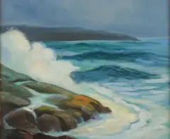 California School, California Seascape – Laguna Beach, Oil on canvas board