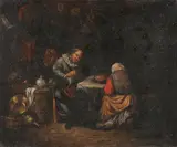 Paul Unde, Grace Before Meal, an Interior Scene, Oil on canvas