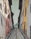 Eduardo Kingman, Juella Street, Oil on canvas