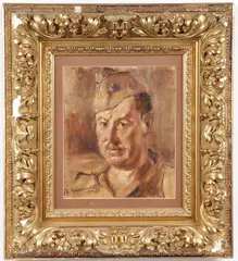 Augusto Giacometti, Portrait of a Soldier, Oil on board