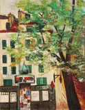 Nubar Bedrossain, Maisons et Rues de Paris, Oil on canvas