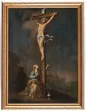 Dutch School, The Crucifixion with Mary Magdalene, Oil on wood panel